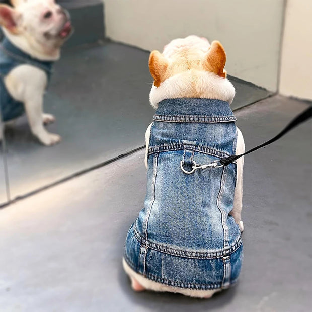 Towable Denim Vest Jacket Puppy Spring/Autumn - Sentipet