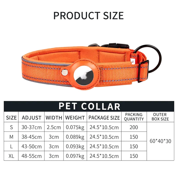 Anti-Lost Dog Collar w/ Waterproof Airtag Protective Case - Sentipet