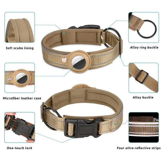 Anti-Lost Dog Collar w/ Waterproof Airtag Protective Case - Sentipet