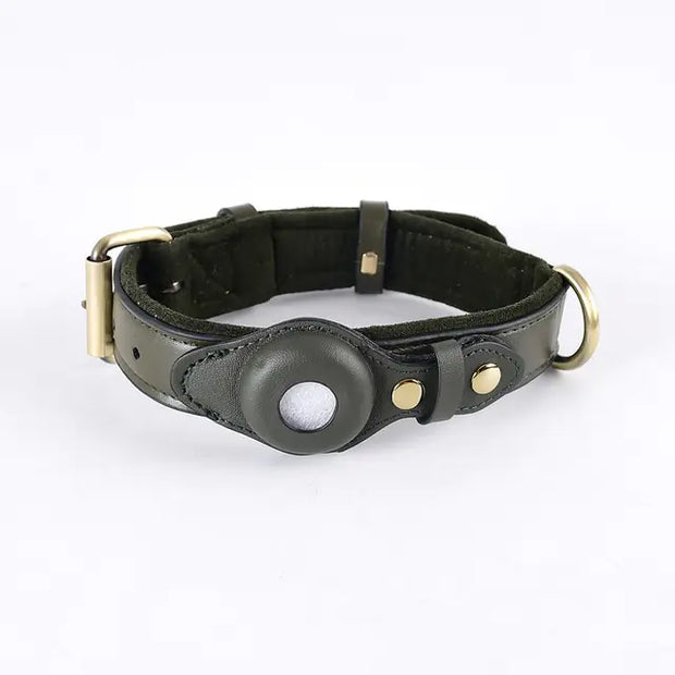Genuine Leather Airtag Dog Collar - Sentipet®